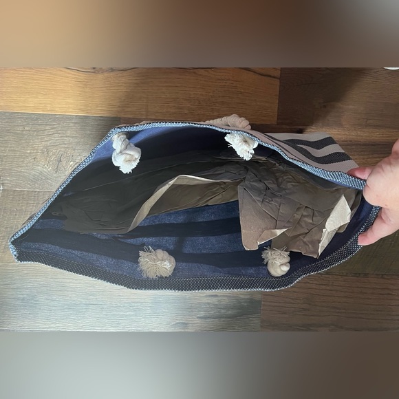 Flamingo 🦩 Large Beach Tote Bag Nautical Rope Handles Zippered Accessory Bag - Picture 6 of 8